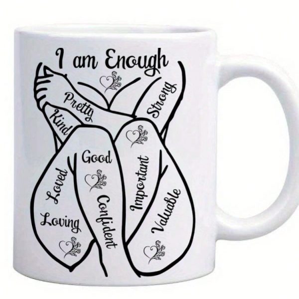 1pc 11oz Motivational Coffee Mug With Self-Love Affirmations & Empowerment Quotes - Positive Message Cup Women & Men, Inspirational, Office & Home Use, Daily Encouragement Drinkware Self-Love, Confidence, SuccessCeramic Mug With Spanish Text, Reusable G