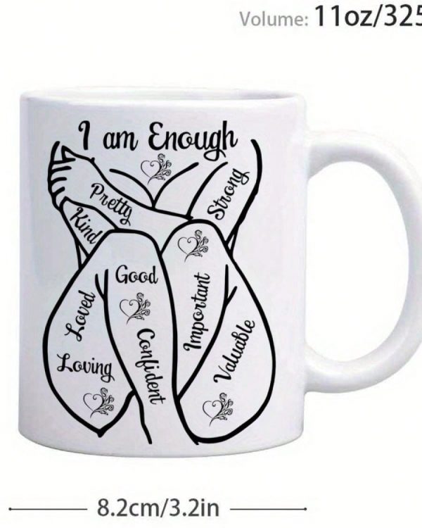 1pc 11oz Motivational Coffee Mug With Self-Love Affirmations & Empowerment Quotes - Positive Message Cup Women & Men, Inspirational, Office & Home Use, Daily Encouragement Drinkware Self-Love, Confidence, SuccessCeramic Mug With Spanish Text, Reusable G