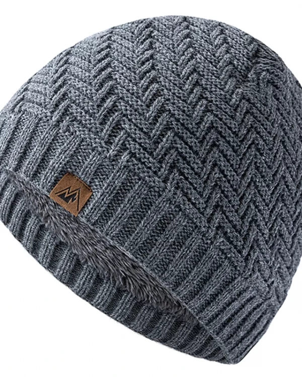 Unisex Peak Labal Winter Hats Fashion Knitted Hats For Men And Women Beanie Cap Outdoor Plush Fur Lined Warm Sports Hats