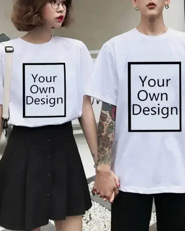 Fashion Custom Tops Customized Printed Breathable Black White T Shirt Harajuku Men Women Tee DIY Your Like Photo or Logo T-shirt