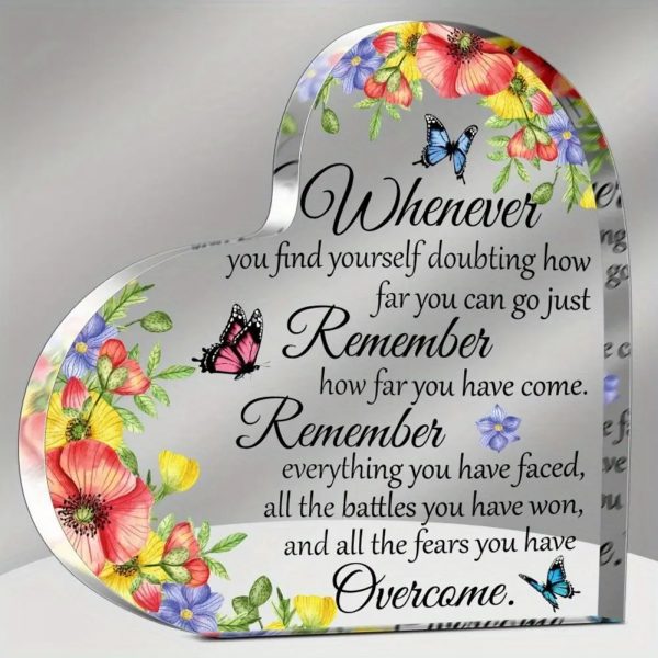 Inspirational Heart Acrylic Desk Decor