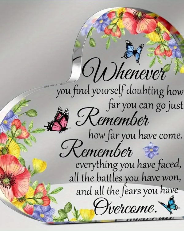 Inspirational Heart Acrylic Desk Decor