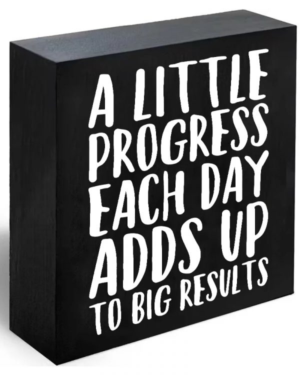 1 Piece Inspirational Quote Wooden Square Sign, Positive Mantra Plaque
