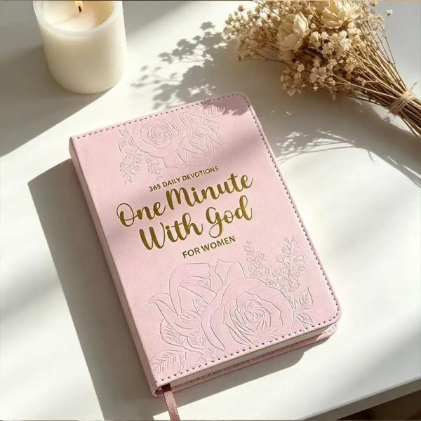 New·365Days Daily Prayer Leather Pink Notebook Portable Daily Devotional Journal Faith Stationery Supplies For Women