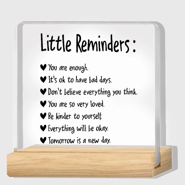 1pc,Little Reminders You Are Enough Acrylic Desk Plaque Sign