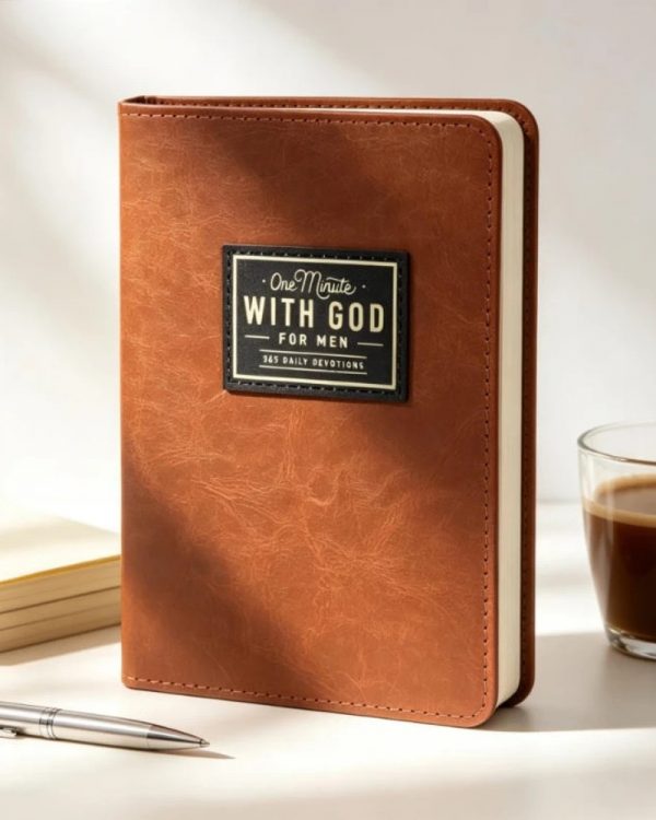 One Minute with God for Men: 365 Devotions - Brown Faux Leather FlexCove Bound Book - Inspirational Daily Readings for  Men