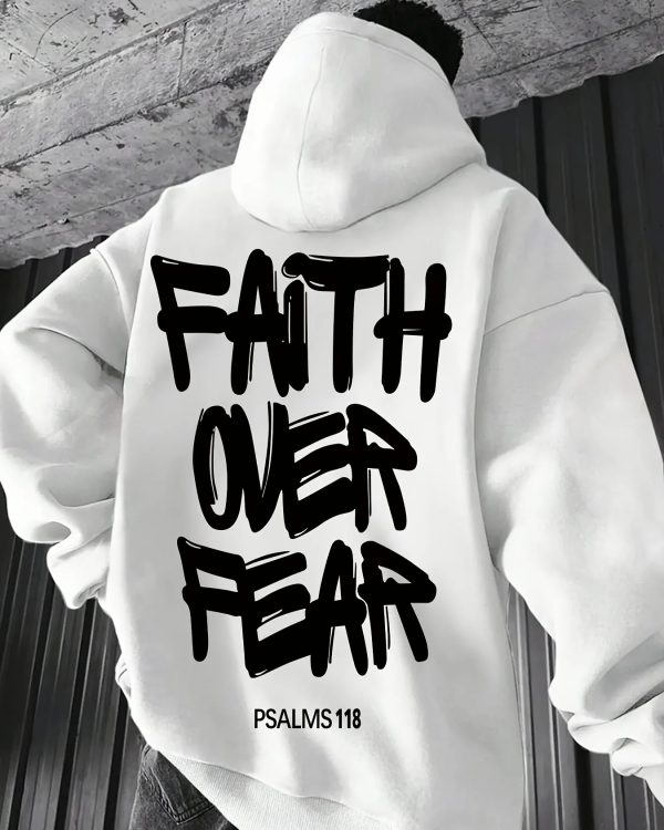 Unisex Faith Over Fear Hoodie Drawstring Hooded Sweatshirt