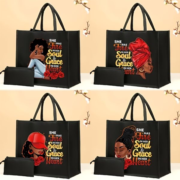 Tote Bag with Inspiration Message Coin Purse Included
