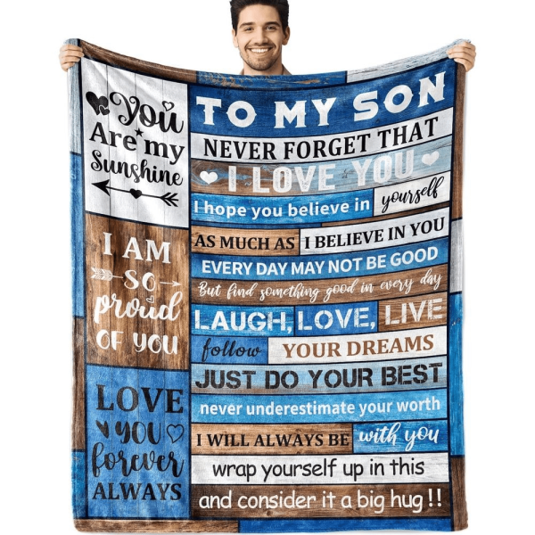 For My Son Blue Blanket
