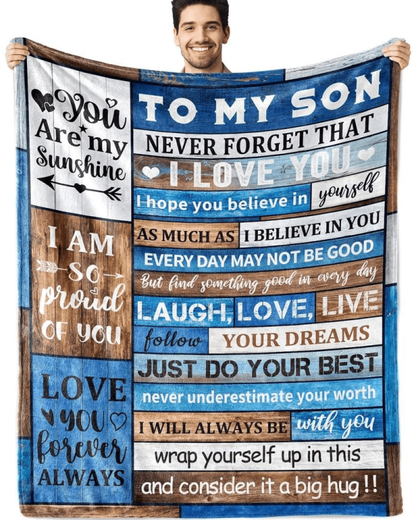 For My Son Blue Blanket