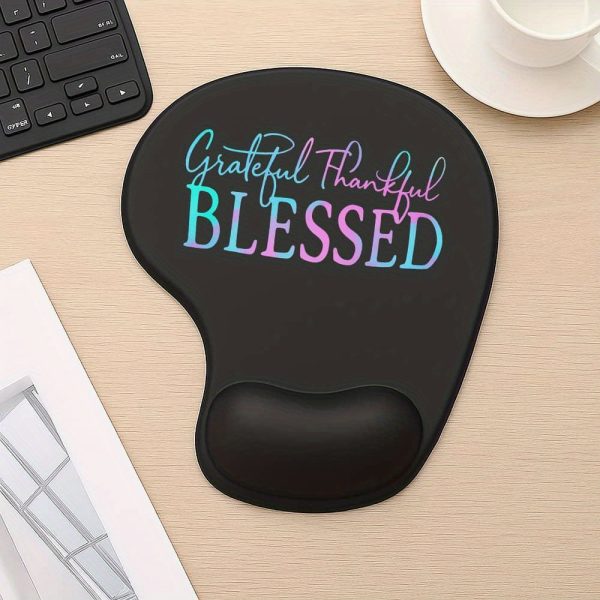 Grateful Thankful Blessed Mouse Pad with Wrist Rest