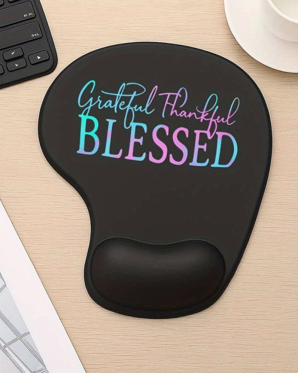 Grateful Thankful Blessed Mouse Pad with Wrist Rest